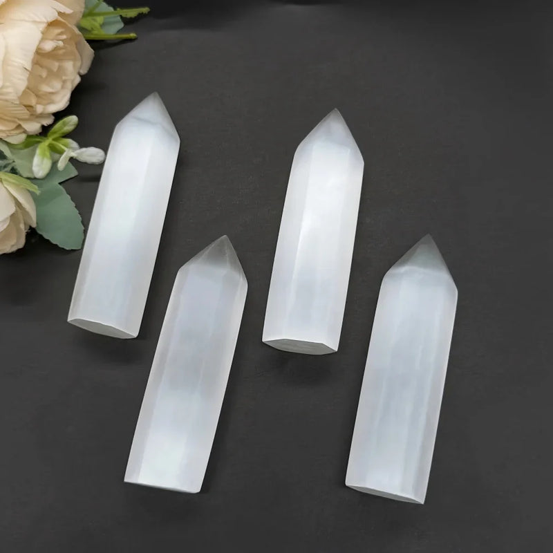 Torre de Selenita AuraCleanse™ – Purificação, Proteção e Paz