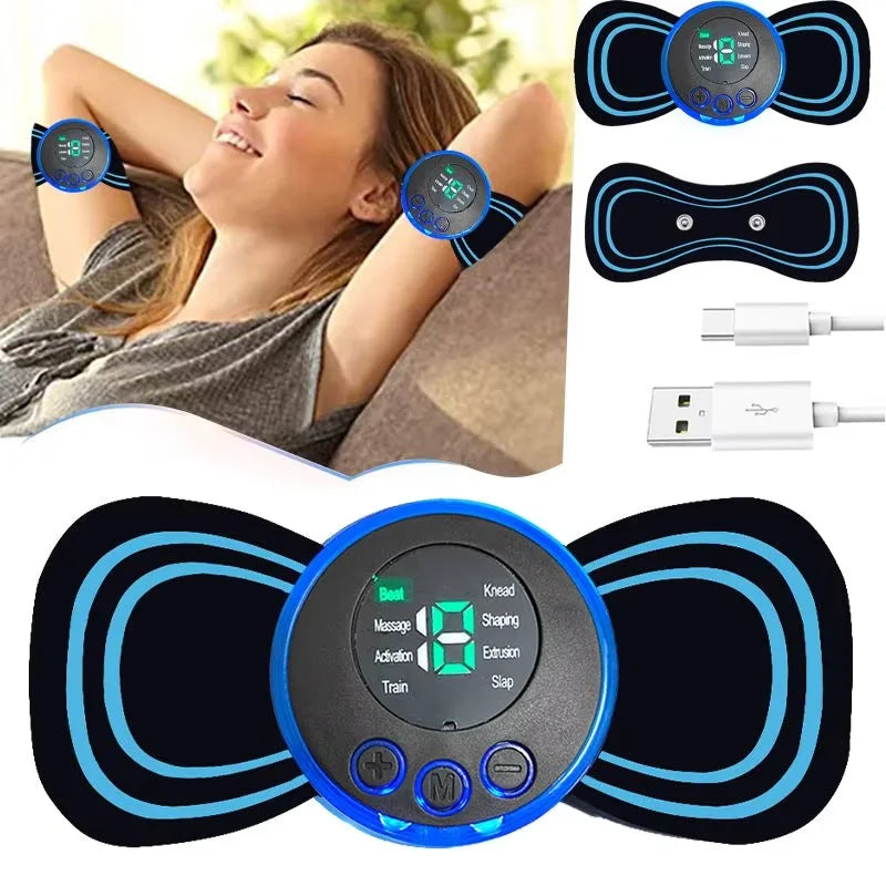 Massageador Elétrico Portátil – Relaxamento Total para Pescoço, Ombros, Costas, Pernas e Barriga – 3 Níveis Ajustáveis