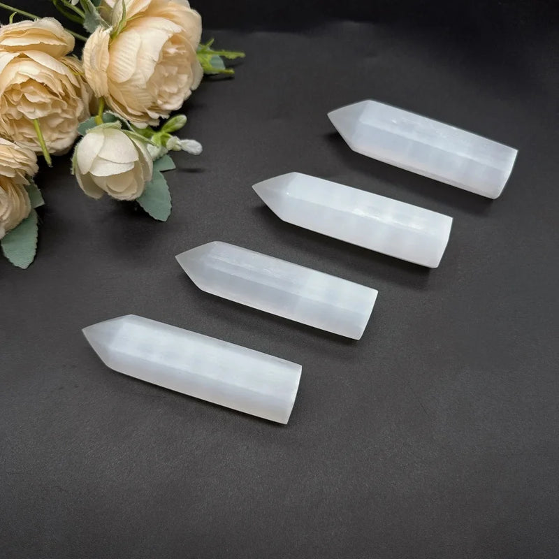 Torre de Selenita AuraCleanse™ – Purificação, Proteção e Paz