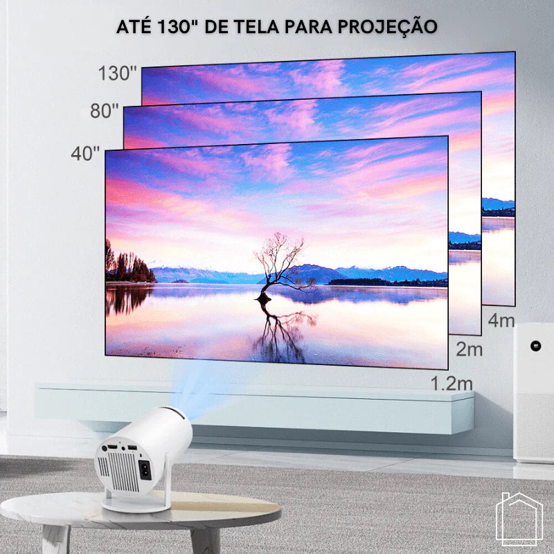 Telaview™ – Mini Projetor 4K Portátil com Android 11, Wi-Fi 6 e Foco Automático