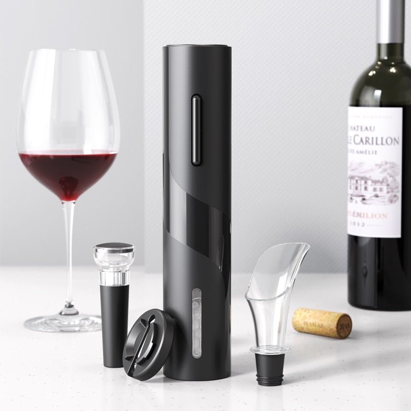 Abridor de Vinho Elétrico Premium™ – Sofisticação com 3 Brindes Exclusivos